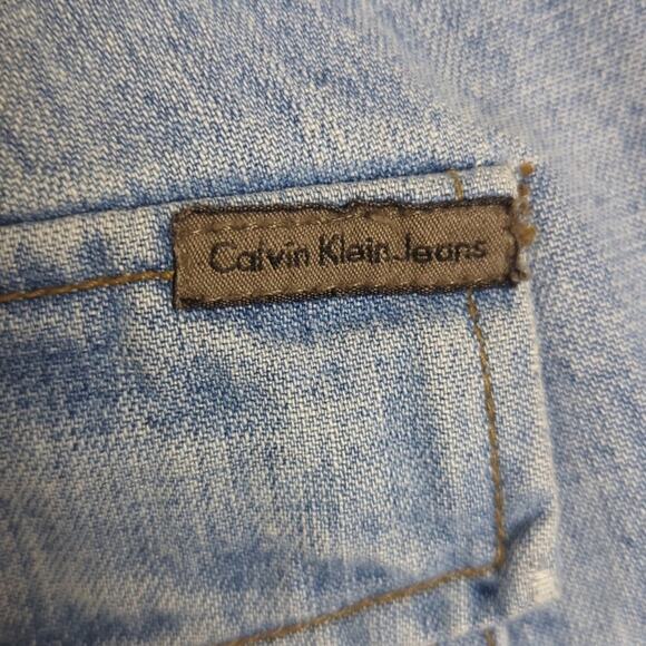 Vintage Calvin Klein Cropped Straight Wide Leg Jeans Light Wash Women's 8 - Picture 10 of 12